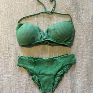 Luli Fama Starlight Green Bikini Set